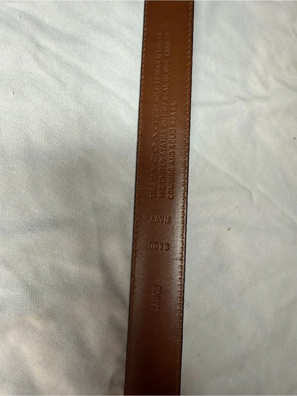 Coach women’s navy Leather Belt with Brass Loop Buckle